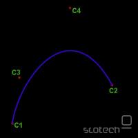  Primer bezierjeve krivulje, za katero potrebujemo &#353;tiri to&#269;ke
