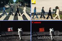 ElcomSoft je za 'proof of concept' uporabil znani fotografiji 'Abbey Road' in 'Lunar Landing'. Na levi sta originala, na desni pa sfoto&#353;opirani razli&#269;icami z rusko noto. Oba foto&#353;opa sta veljavno digitalno podpisana, gornji z Nikonovim klju&#269;em, spodnji pa s Canonovim. Canonov klju&#269; so Elcomsoftovci sicer dobili &#382;e decembra lani.