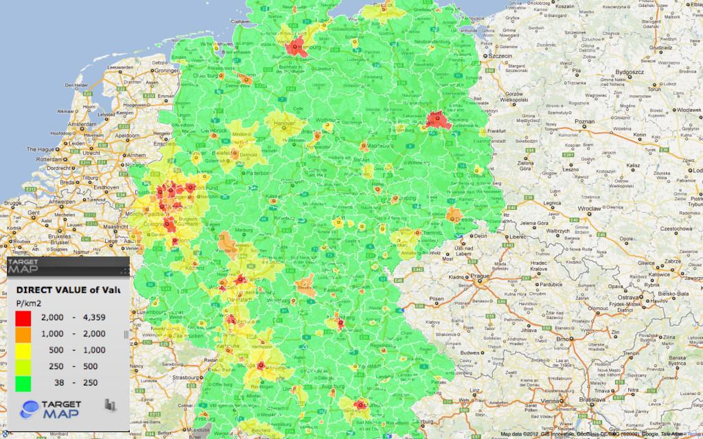Карта плотности населения германии