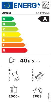 Energijska oznaka za Samsung Galaxy S25 Edge