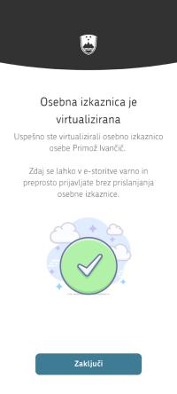 Virtualizirana osebna izkaznica. Vir: Google Play